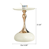 White Metal Side Table | OROA