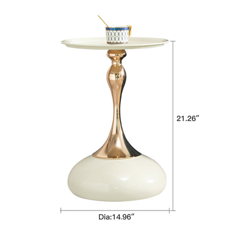 White Metal Side Table | OROA