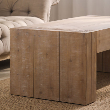Rustic Rectangular Wood Coffee Table | OROA