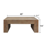 Rustic Rectangular Wood Coffee Table | OROA