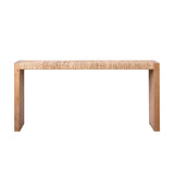 Modern European furniture - 69" Handwoven Natural Seagrass Console Table - www.oroa.com