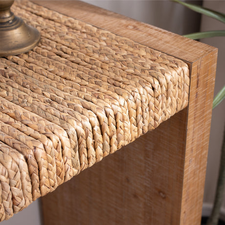 Modern European furniture - 69" Handwoven Natural Seagrass Console Table - www.oroa.com