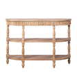 Modern European furniture - Handcrafted Wood Console Table with Woven Trim - www.oroa.com