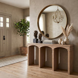 Modern European furniture - Natural Wood Archway Console Table - www.oroa.com