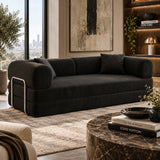 Modern European furniture - Black Corduroy Convertible Floor Sofa Bed - www.oroa.com