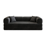 Modern European furniture - Black Corduroy Convertible Floor Sofa Bed - www.oroa.com