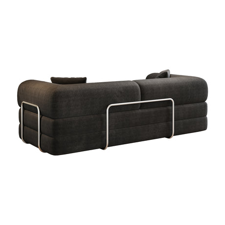 Modern European furniture - Black Corduroy Convertible Floor Sofa Bed - www.oroa.com