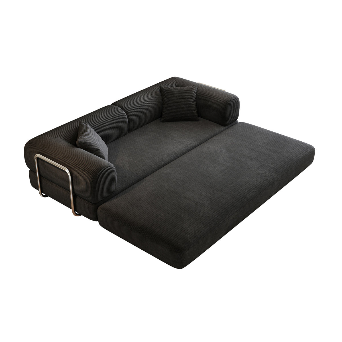Modern European furniture - Black Corduroy Convertible Floor Sofa Bed - www.oroa.com