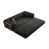 Modern European furniture - Black Corduroy Convertible Floor Sofa Bed - www.oroa.com