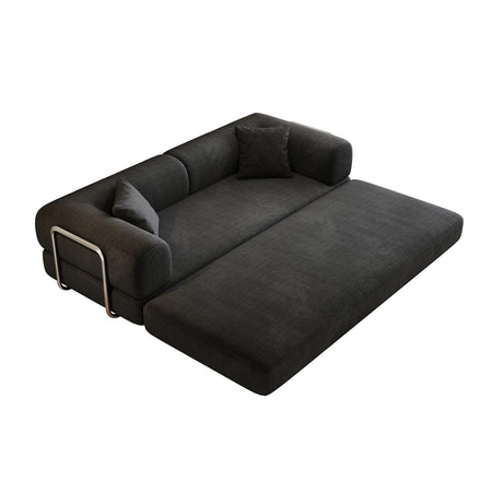 Modern European furniture - Black Corduroy Convertible Floor Sofa Bed - www.oroa.com