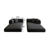 Modern European furniture - Black Corduroy Convertible Floor Sofa Bed - www.oroa.com