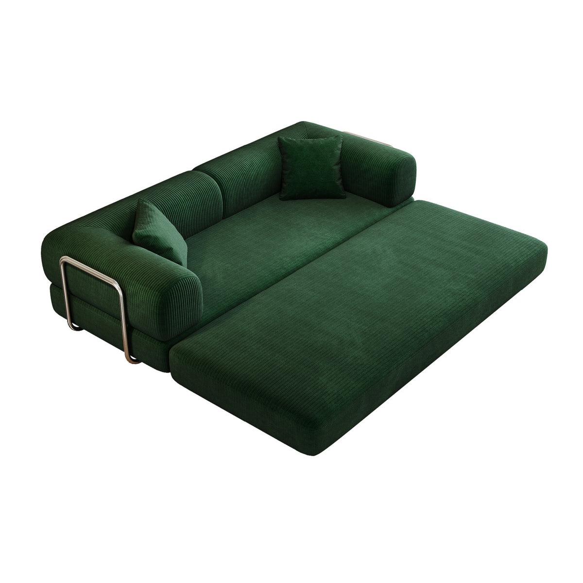 Green Corduroy Convertible Floor Sofa Bed | OROA
