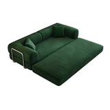 Green Corduroy Convertible Floor Sofa Bed | OROA