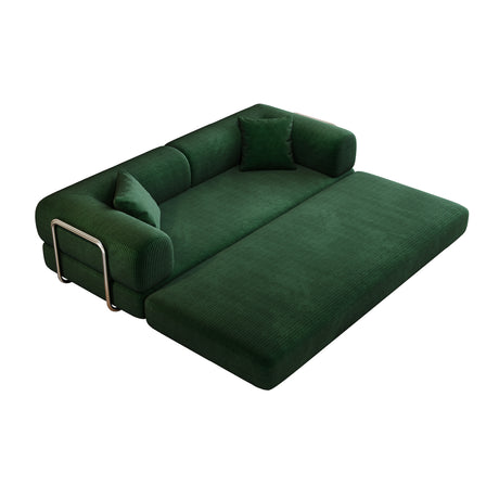 Green Corduroy Convertible Floor Sofa Bed - OROA - view 1