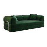 Green Corduroy Convertible Floor Sofa Bed | OROA
