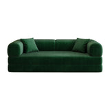 Green Corduroy Convertible Floor Sofa Bed | OROA