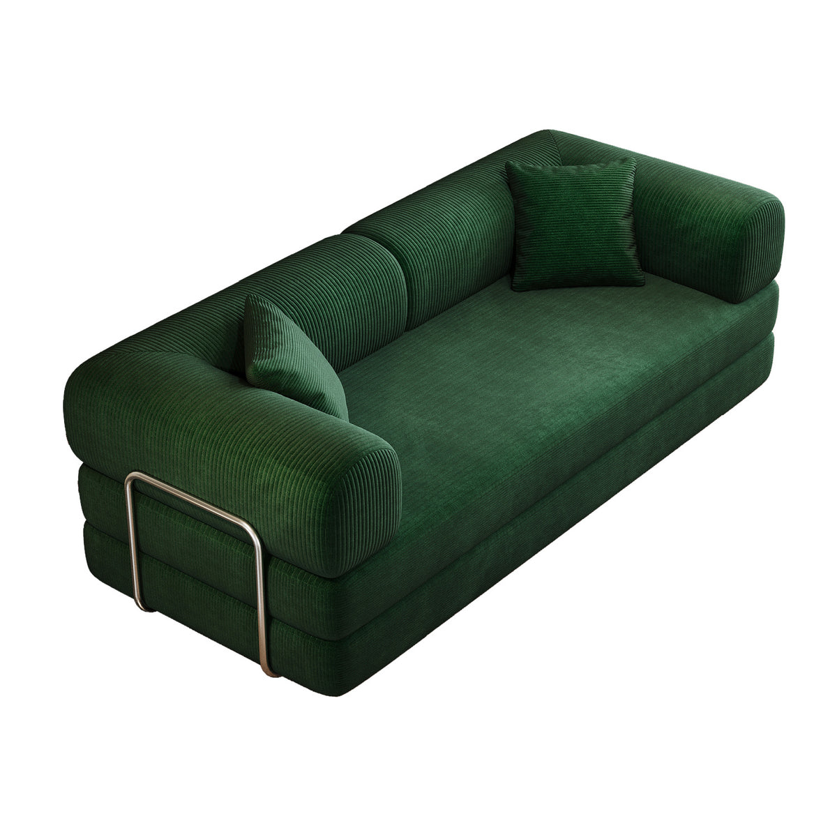 Green Corduroy Convertible Floor Sofa Bed | OROA