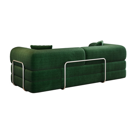 Green Corduroy Convertible Floor Sofa Bed - OROA - view 6