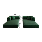 Green Corduroy Convertible Floor Sofa Bed | OROA