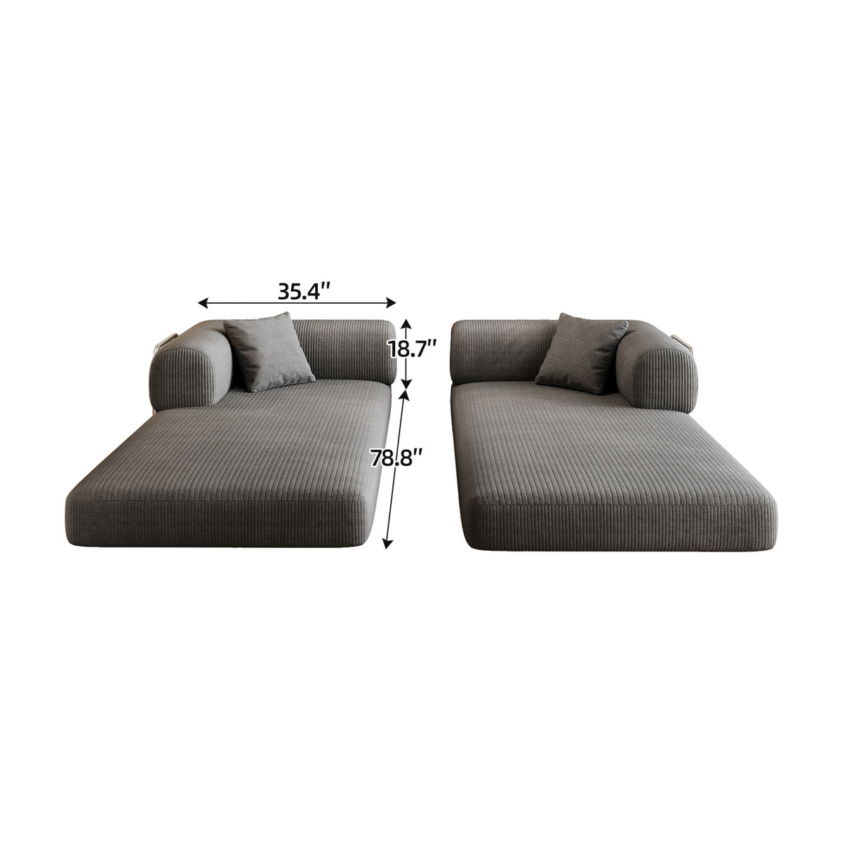 Gray Fabric Convertible Sofa Bed | OROA