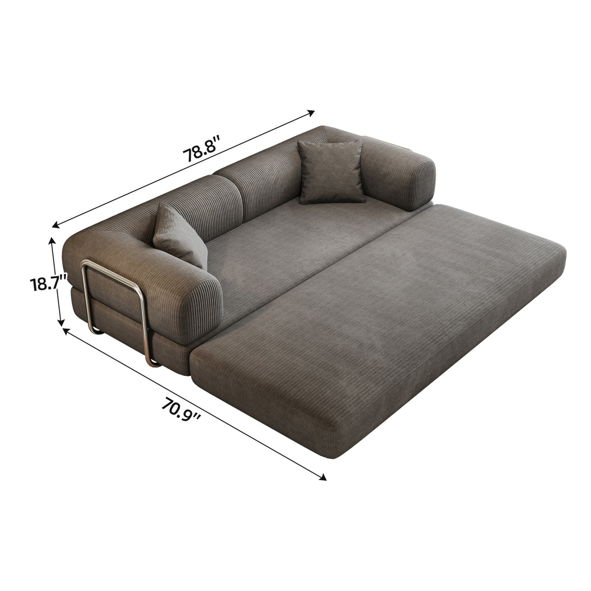 Gray Fabric Convertible Sofa Bed | OROA