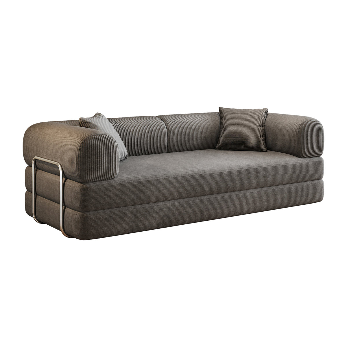 Gray Fabric Convertible Sofa Bed | OROA