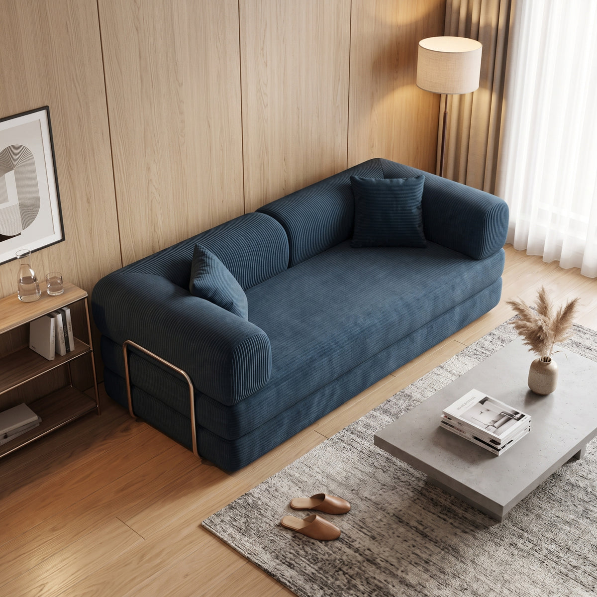 Corduroy Upholstered Sofa Bed | OROA