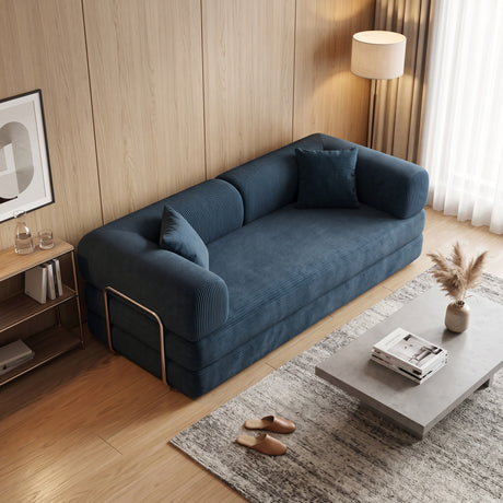 Corduroy Upholstered Sofa Bed - OROA - view 2