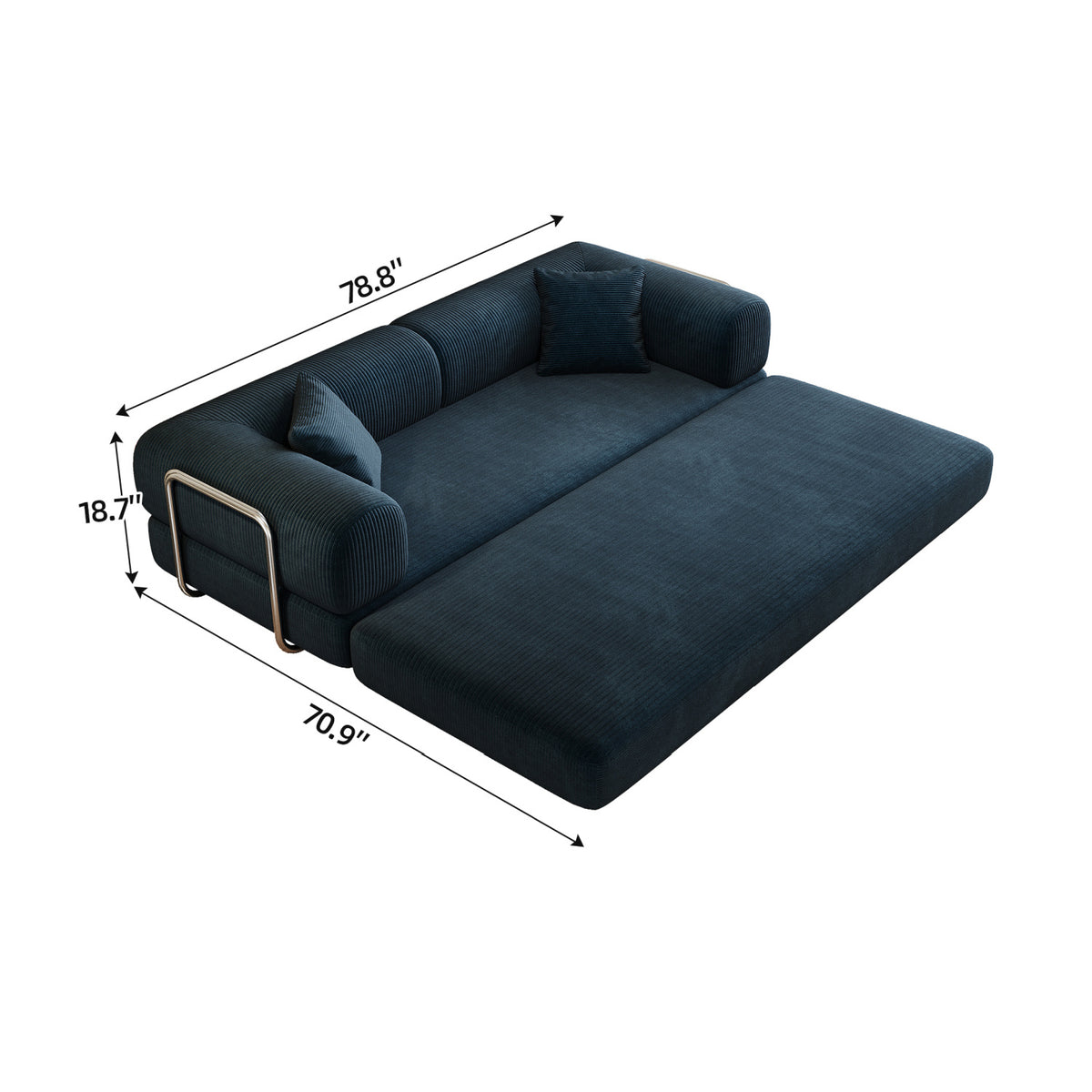 Corduroy Upholstered Sofa Bed | OROA