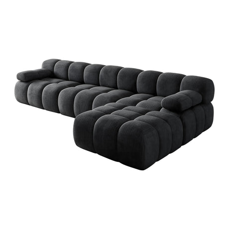 Modern European furniture - Channel Tufted Sectional Sofa - www.oroa.com