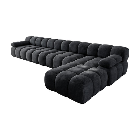 Modern European furniture - Dark Gray Upholstered Sectional Sofa - www.oroa.com