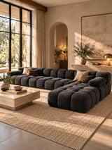 Modern European furniture - Dark Gray Upholstered Sectional Sofa - www.oroa.com