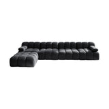 Modern European furniture - Dark Gray Upholstered Sectional Sofa - www.oroa.com