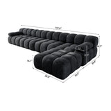 Modern European furniture - Dark Gray Upholstered Sectional Sofa - www.oroa.com