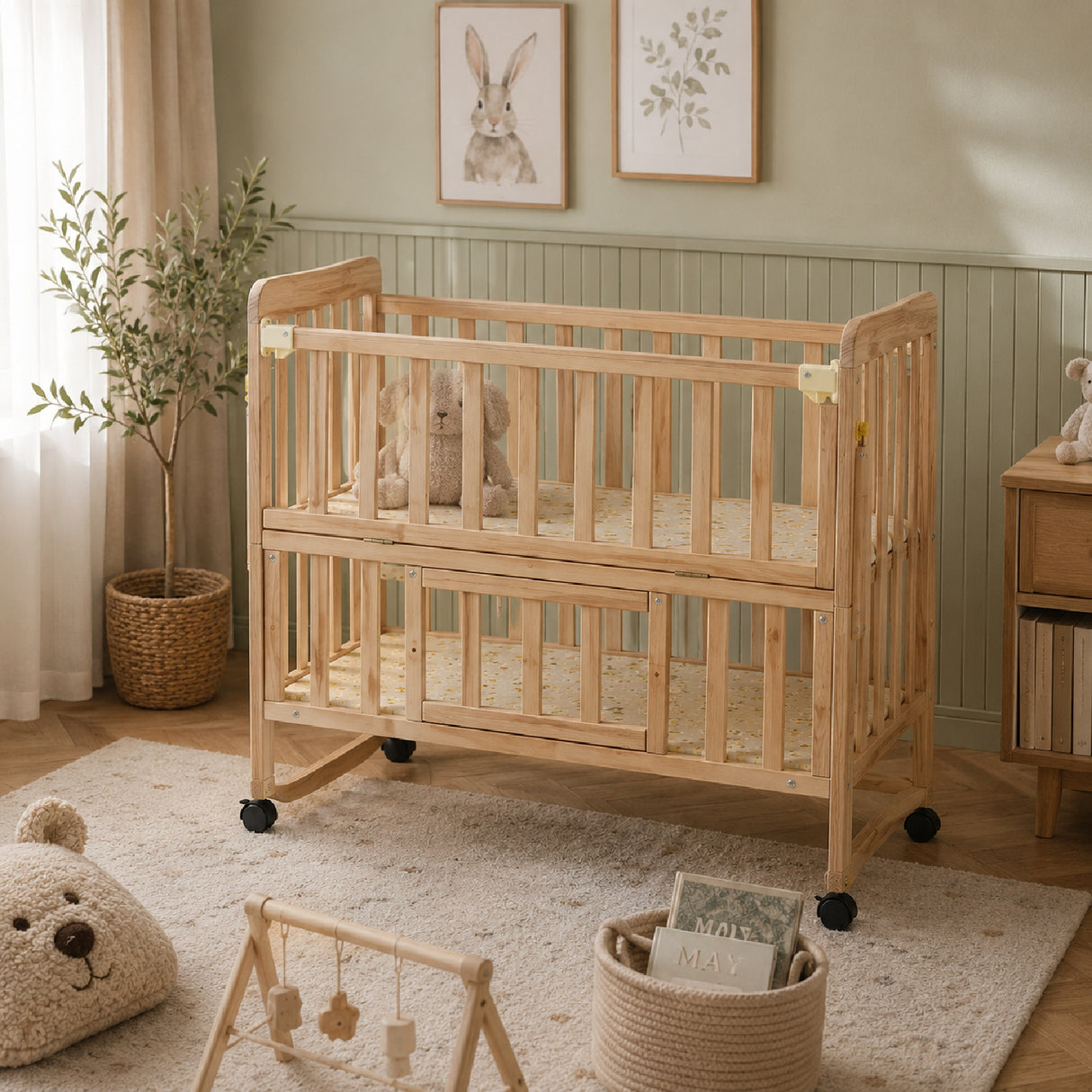 5 in 1 Convertible Mini Baby Crib | OROA Kids