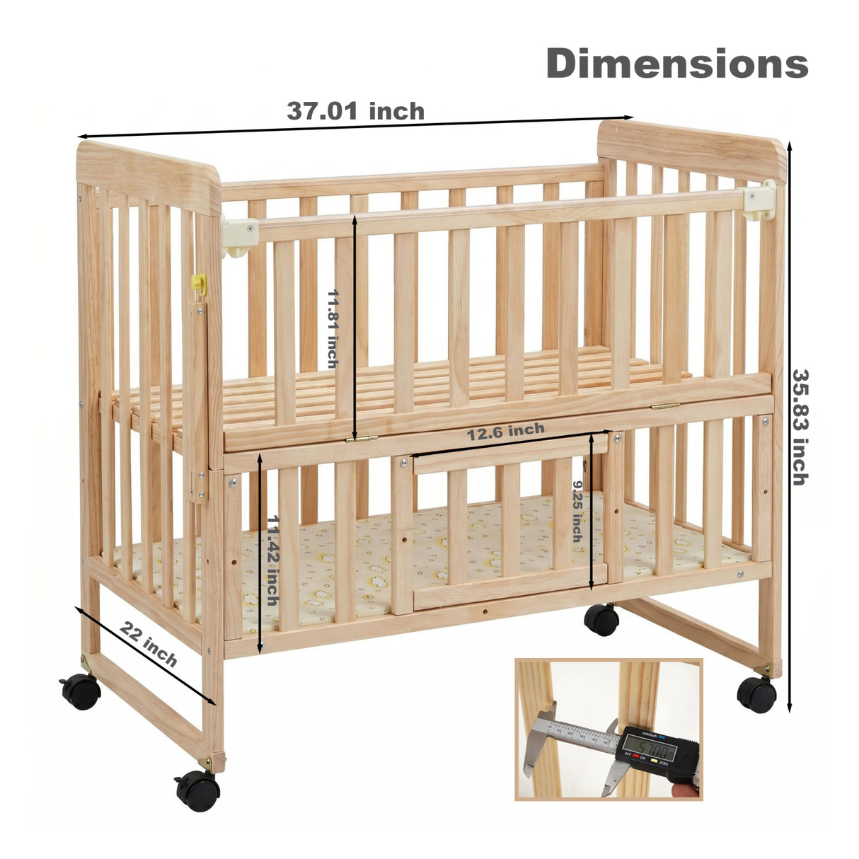 5 in 1 Convertible Mini Baby Crib | OROA Kids