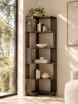 6 Tier L-Shaped Corner Bookshelf | OROA