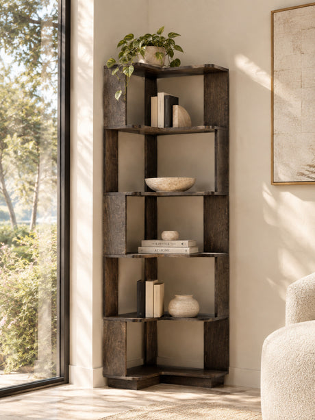 6 Tier L-Shaped Corner Bookshelf | OROA