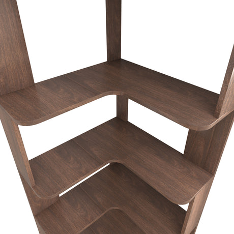 6 Tier L-Shaped Corner Bookshelf | OROA