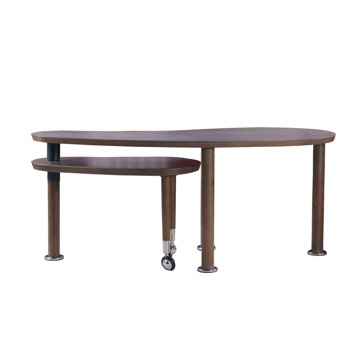 Walnut Oak Veneer Rotatable Swivel Coffee Table | OROA