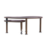 Walnut Oak Veneer Rotatable Swivel Coffee Table | OROA