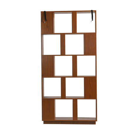 Modern European furniture - 5-Tier Brown Oak Bookcase - www.oroa.com
