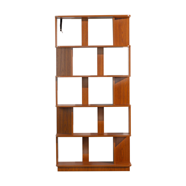 Modern European furniture - 5-Tier Brown Oak Bookcase - www.oroa.com