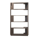 Dark Brown 5-Tier L-Shaped Corner Bookshelf | OROA