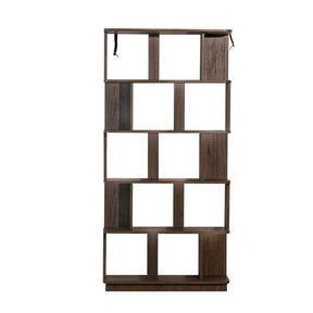 Modern European furniture - 5-Tier Dark Brown Oak Bookcase - www.oroa.com