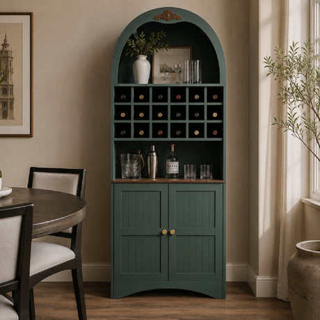 Arched Wood Wine Storage Cabinet | OROA