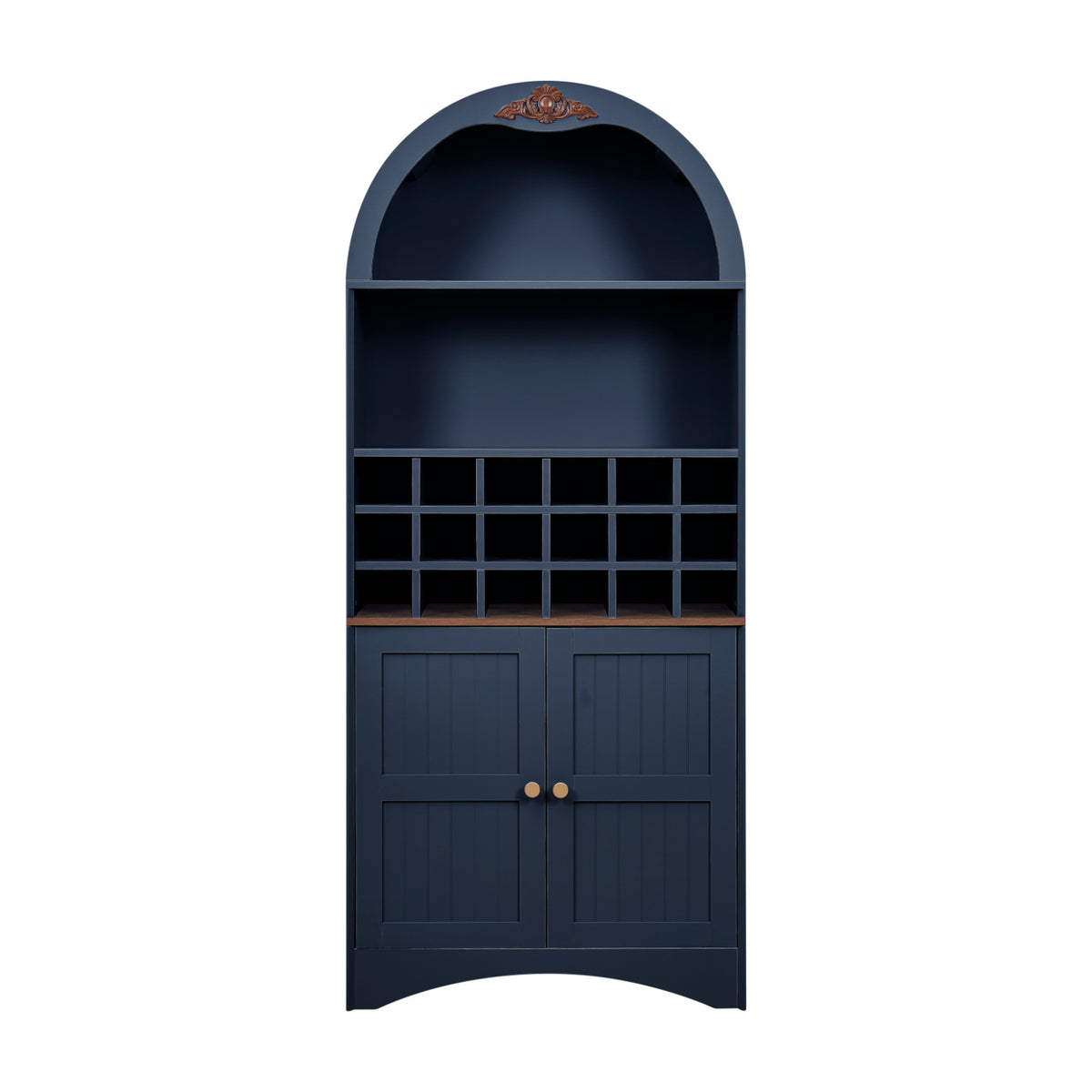 Modern European furniture - Arched Wood Wine Cabinet with Adjustable Shelves - www.oroa.com