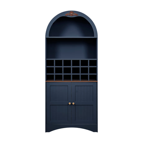 Modern European furniture - Arched Wood Wine Cabinet with Adjustable Shelves - www.oroa.com