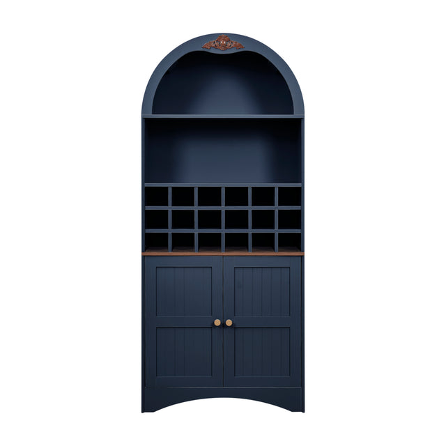 Modern European furniture - Arched Wood Wine Cabinet with Adjustable Shelves - www.oroa.com