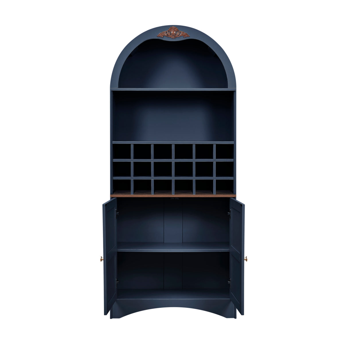 Modern European furniture - Arched Wood Wine Cabinet with Adjustable Shelves - www.oroa.com